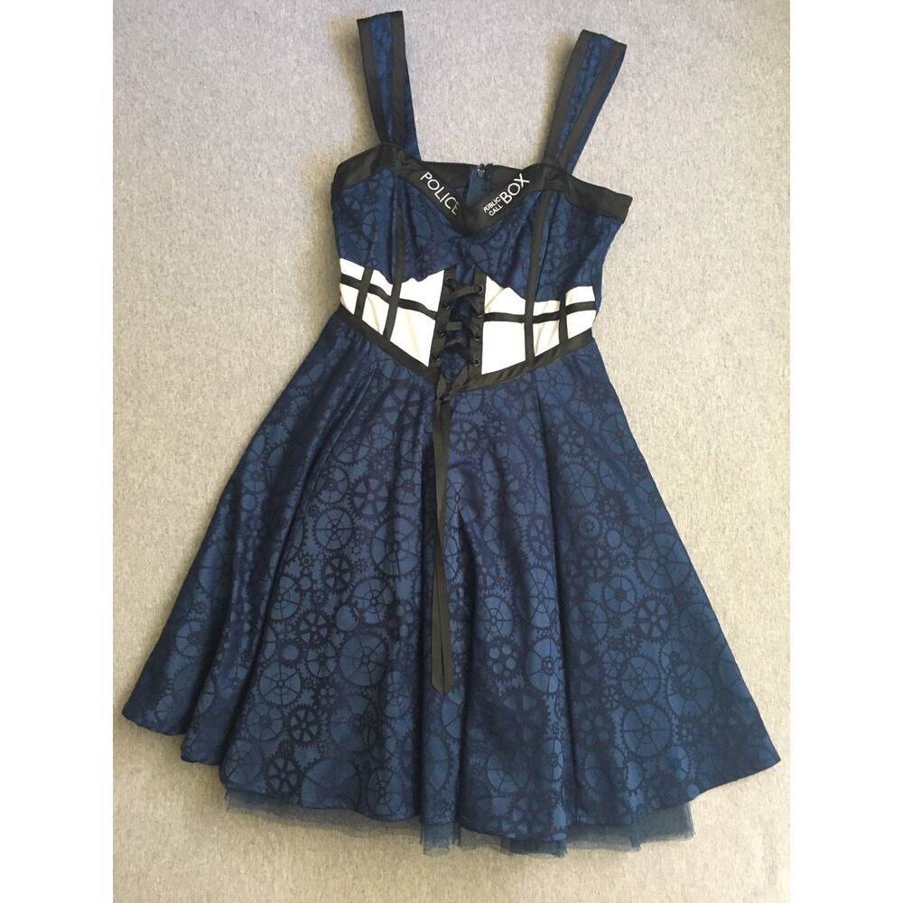 Hot Topic BBC Exclusive DR Who Police Public Call Box Dress MD Halloween Cosplay